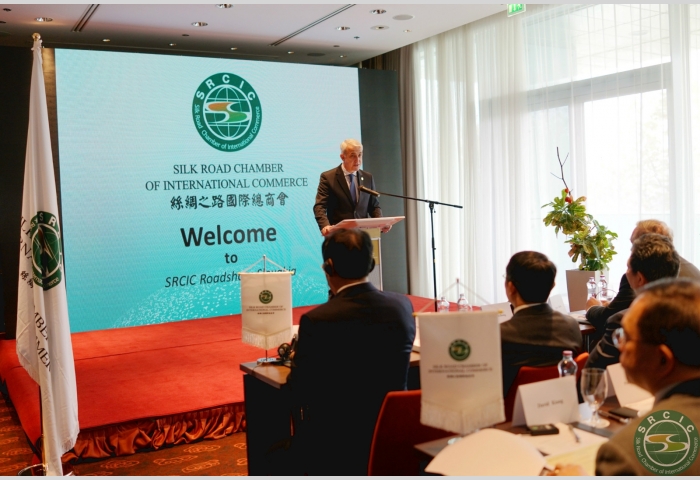 4 Mr. Jemal Inaishvili, SRCIC Honorary Chairman is presenting SRCIC to the representatives of Slovakia business sector
